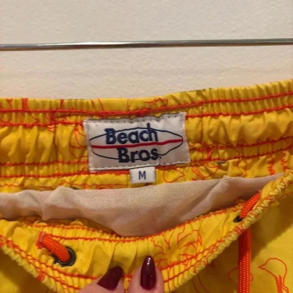 Beach Bros Vintage Mens Swimming Trunks Size M Tropical Vintage Pattern